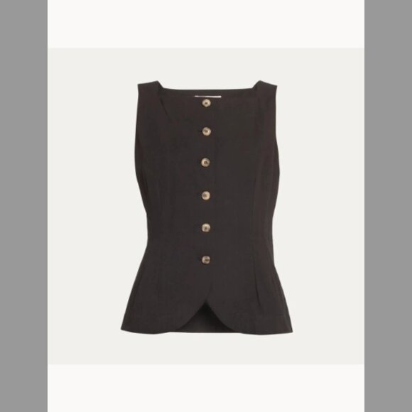 Ciao Lucia Amira Sleeveless Button-Front Top (Orig $225) w/tax (Size XL) Black - Picture 1 of 6